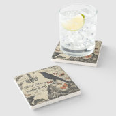 moderne  halloween kraai en schedel stenen onderzetter (Zijkant)