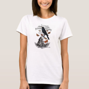 moderne halloween kraai en schedel t-shirt