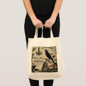 moderne  halloween kraai en schedel tote bag (Voorkant (product))