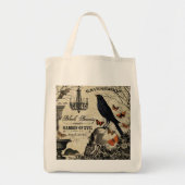moderne halloween kraai en schedel tote bag (Voorkant)