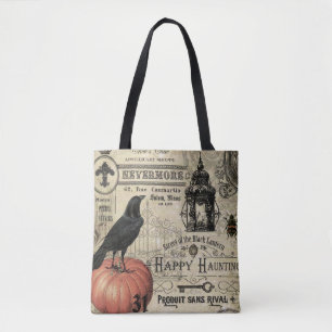MODERNE HALLOWEEN KROW EN PUMPKIN TOTE BAG