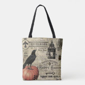 MODERNE HALLOWEEN KROW EN PUMPKIN TOTE BAG (Achterkant)