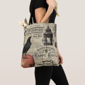MODERNE HALLOWEEN KROW EN PUMPKIN TOTE BAG (Dichtbij)