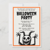 Moderne Halloween Party Duivelsschedel Kaart (Voorkant)