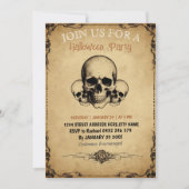 Moderne  Halloween Party Skull Kaart (Voorkant)