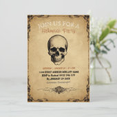 Moderne  Halloween Party Skull Kaart (Staand voorkant)