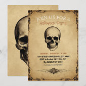 Moderne  Halloween Party Skull Kaart (Voorkant / Achterkant)