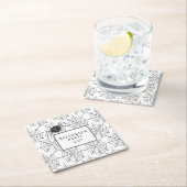 Moderne Halloween Party Zwart Wit Spinnenweb Kartonnen Onderzetters (Insitu)