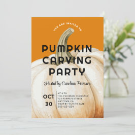 Moderne Halloween pompoen Carving Family Party Kaart