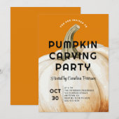 Moderne Halloween pompoen Carving Family Party Kaart (Voorkant / Achterkant)