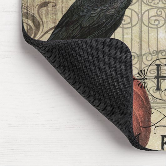 moderne  halloween pompoen en kraai muismat (Hoek)