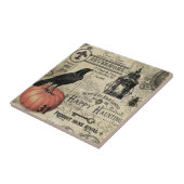 Moderne  Halloween pompoen en kraai Tegeltje (Zijkant)