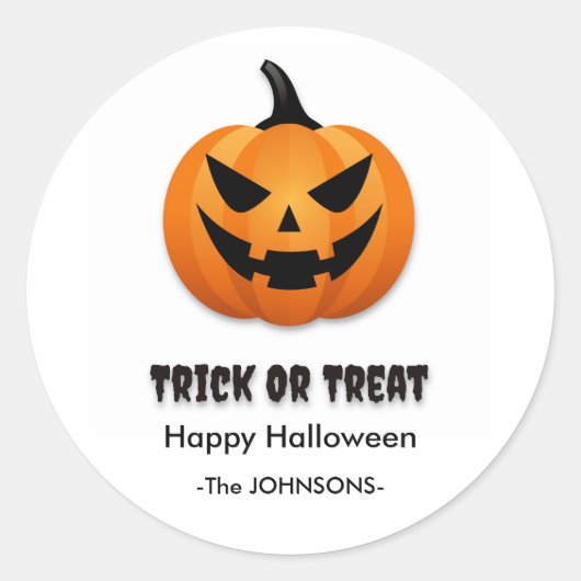 Moderne Halloween pompoen - Jack-o'-Lantern Ronde Sticker (Voorkant)