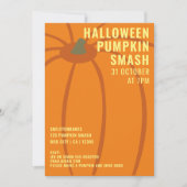 Moderne Halloween pompoen smash party uitnodiging (Voorkant)