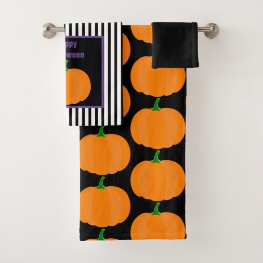 Moderne Halloween pompoendecoratie 3-delig   Bad Handdoek (Insitu)