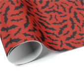 moderne Halloween Red Bat Cadeaupapier (Rol Hoek)