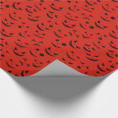  moderne Halloween Red Pumpkin-glimlach Cadeaupapier (Hoek)