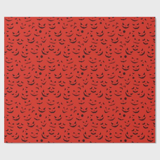  moderne Halloween Red Pumpkin-glimlach Cadeaupapier (Vlak)