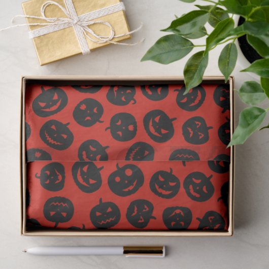 Moderne  Halloween Red Pumpkin Tissuepapier (Geschenk)