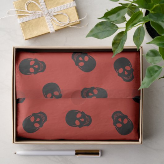 Moderne Halloween Red Skull Tissuepapier (Geschenk)