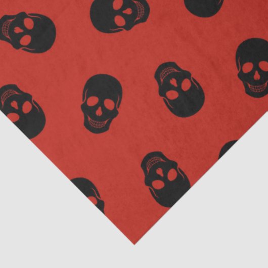 Moderne Halloween Red Skull Tissuepapier (Detail)