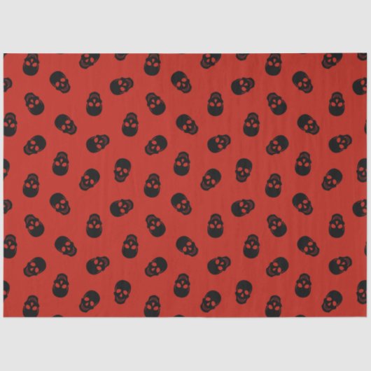 Moderne Halloween Red Skull Tissuepapier (Voorkant)