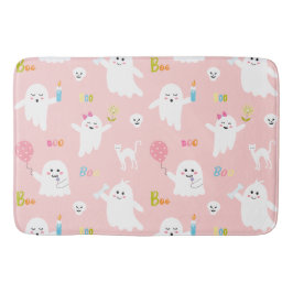 Moderne Halloween roze spook Badmat