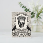 Moderne  halloween schedel briefkaart (Staand voorkant)