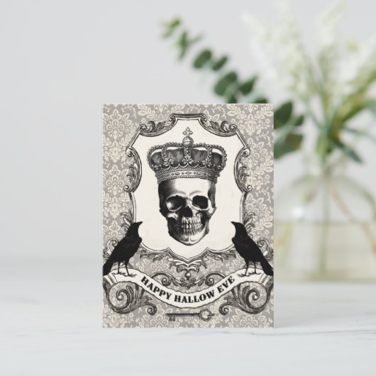 Moderne  halloween schedel briefkaart (Staand voorkant)