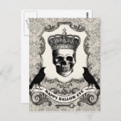 Moderne  halloween schedel briefkaart (Voorkant / Achterkant)