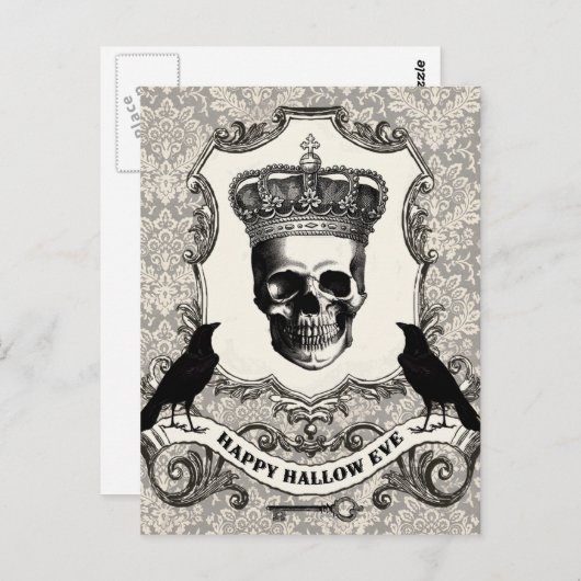 Moderne  halloween schedel briefkaart (Voorkant / Achterkant)