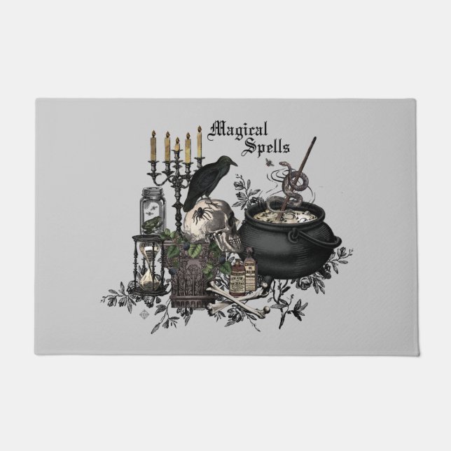 Moderne  Halloween schedel Deurmat (Voorkant)