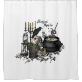 Moderne Halloween schedel Douchegordijn (Voorkant)