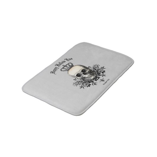 Moderne  halloween schedel en kroon badmat (Gekanteld)