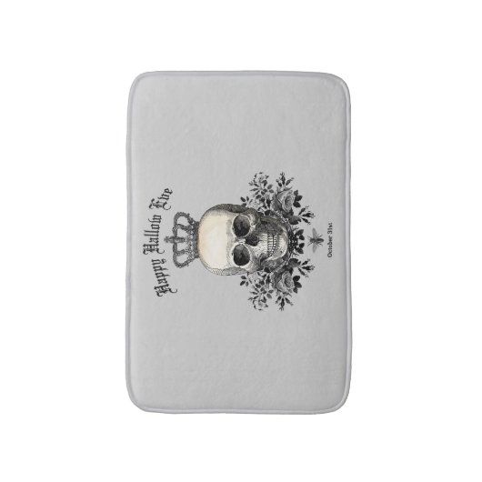 Moderne  halloween schedel en kroon badmat (Voorkant Verticaal)