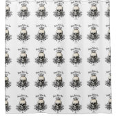 Moderne  Halloween schedel en kroon Douchegordijn (Voorkant)