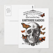 moderne  Halloween-schedel en vlinders Briefkaart (Voorkant / Achterkant)