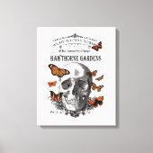 moderne Halloween schedel en vlinders Canvas Afdruk (Voorkant)