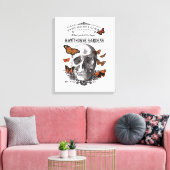 moderne Halloween schedel en vlinders Canvas Afdruk (Insitu (Woonkamer))