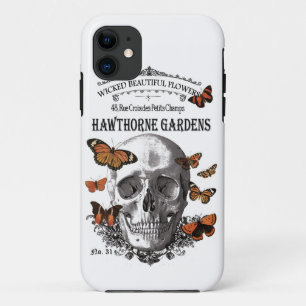 moderne Halloween schedel en vlinders Case-Mate iPhone Case