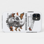 moderne Halloween schedel en vlinders Case-Mate iPhone Case (Achterkant (horizontaal))