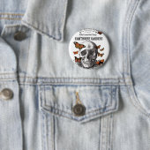 moderne Halloween schedel en vlinders Ronde Button 5,7 Cm (In situ)