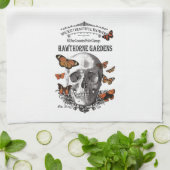 moderne Halloween schedel en vlinders Theedoek (Gevouwen)