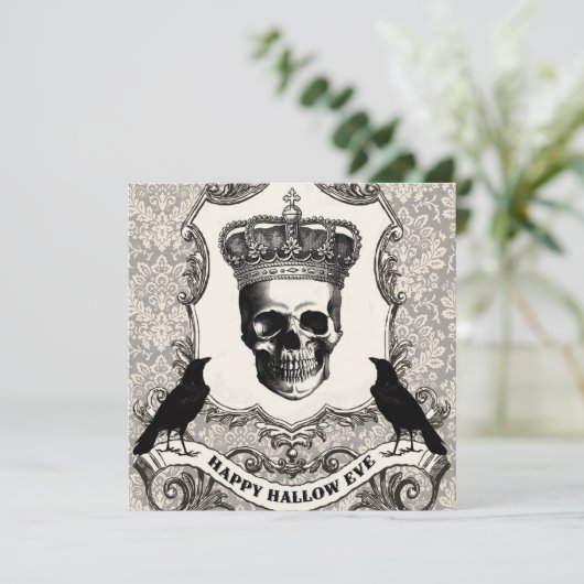 Moderne  halloween schedel kaart (Staand voorkant)