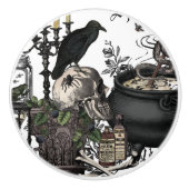 Moderne  halloween schedel keramische knop (Voorkant)