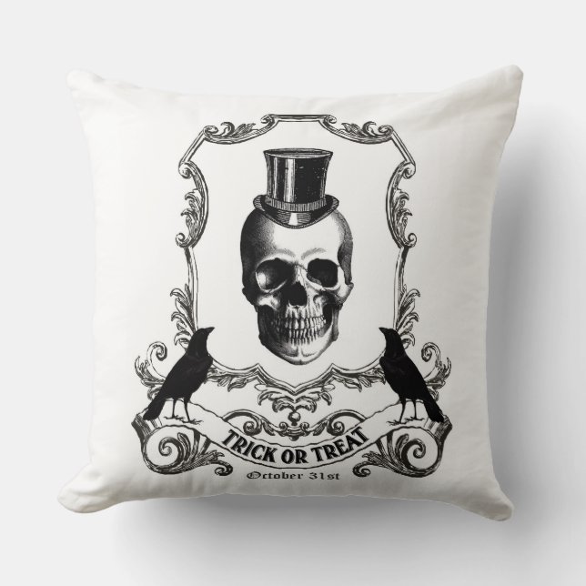 Moderne  halloween schedel kussen (Voorkant)