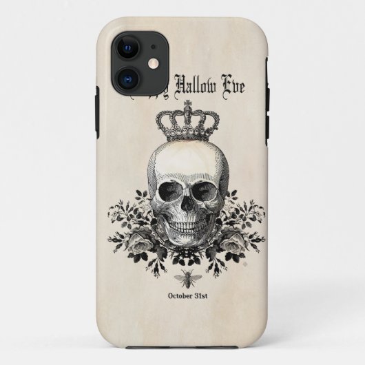 Moderne  Halloween schedel met kroon Case-Mate iPhone Case (Achterkant)