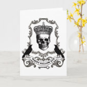 Moderne Halloween schedel met kroon Kaart (Gele Bloem)