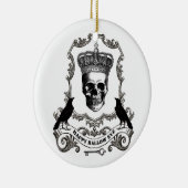 Moderne Halloween schedel met kroon Keramisch Ornament (Rechts)