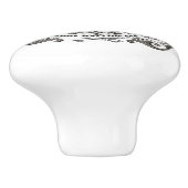 Moderne halloween schedel met kroon keramische knop (Zijkant)